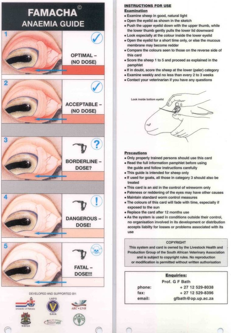 Goat Anemia Eye Chart